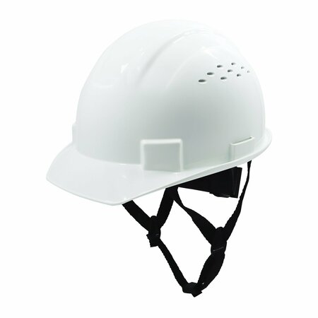 GE Vented Full Brim Hard Hat, 4-Point Adjustable Ratchet Suspension, White GH326W